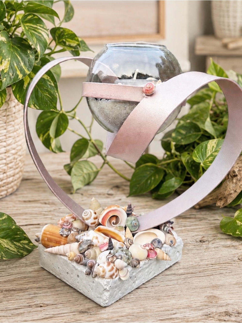 Coastal Decor | Tealight Candle | SeaShell Sculpture